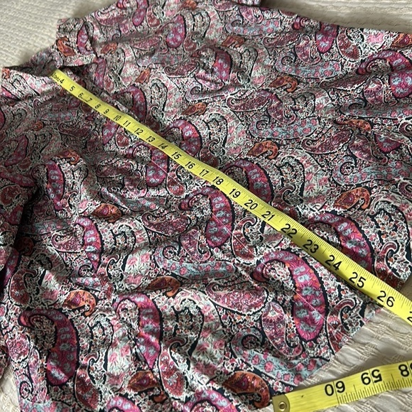 Liberty Button Front Paisley Shirt Made in Italy Size 12 - Picture 8 of 10